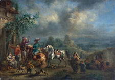 OIL PAINTINGS GRINDERS FRANS VAN DER RAST AT THE INN OLD MASTER PARIS CIR 1670 for sale  Shipping to South Africa