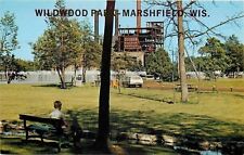 Marshfield Wisconsin~Wildwood Park~Perua dos anos 1960~Menino no banco~Cartão postal comprar usado  Enviando para Brazil