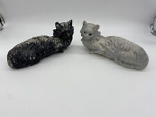 2 Cement Cats Garden Statue Lawn Decor Ornament for sale  Shipping to South Africa