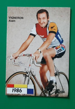 CYCLING cycling card ALAIN VIGNERON team LA VIE CLAIRE WONDER 1986 Signed for sale  Shipping to South Africa