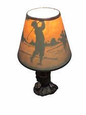 Vintage Golf Themed Desk Lamp by Figi "On The Fairway" Amber Color  for sale  Shipping to South Africa