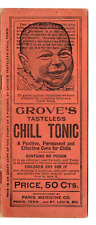 Grove's Chill Tonic, pequeño memorándum de 20 páginas y folleto de calendario Paris TN 1904, usado segunda mano  Embacar hacia Argentina