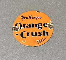 VINTAGE ORANGE CRUSH SODA POP  PORCELAIN SIGN CAR GAS OIL TRUCK for sale  Shipping to South Africa