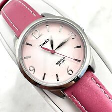 Relógio feminino Timex T2N864 Indiglo couro rosa quartzo analógico, nova bateria comprar usado  Enviando para Brazil