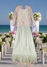 Used, Karen Miller Dress Formal Mother Of The Bride Sage Green Gown & Jacket Sz 18 VGU for sale  Shipping to South Africa