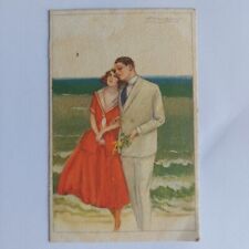 Antica cartolina innamorati usato  Italia