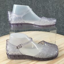 Melissa Shoes Youth 4 Girls Glitter Perf Mary Jane Jelly Flats Clear PVC Buckle for sale  Shipping to South Africa