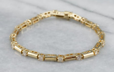 14K Yellow Gold Finish 4Ct Diamond Round Cut Lab Created Women's Tennis Bracelet for sale  Shipping to South Africa