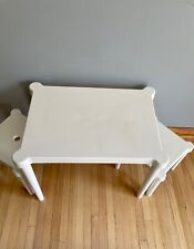 Rare White IKEA Utter Children's table w 2 stools chairs outdoor indoor plastic, used for sale  Shipping to South Africa