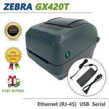 Impresora de etiquetas de código de barras de transferencia térmica Zebra GX420T PROBADA USB Ethernet segunda mano  Embacar hacia Argentina