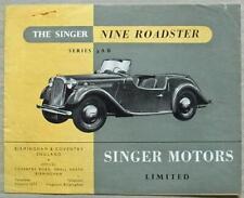 Singer nine roadster for sale  LEICESTER