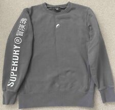 grey sweater large superdry for sale  OLNEY