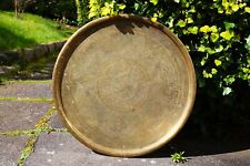 Very Large Brass Tray Charger Plate INDIAN Enameled Pictorial Display 59cm for sale  Shipping to South Africa