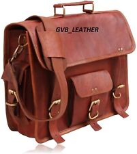 Uomo Vero Affliggere pelle Vintage Cartella Messenger Laptop Portfolio Case Bag for sale  Shipping to South Africa