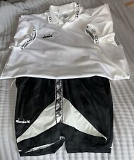 🔥Diadora Pantalones Cortos de Fútbol para Correr Negros XL Sedosos De Colección Nylon Blanco Jersey XL segunda mano  Embacar hacia Argentina