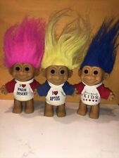 Usado, Bonecas troll vintage RUSS 5” - Lote de 3 cabelos rosa, azul e amarelo. comprar usado  Enviando para Brazil