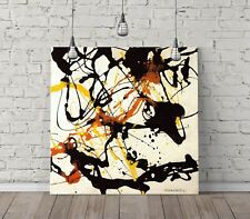 JACKSON POLLOCK 18 SQUARE CANVAS WALL ART FLOAT EFFECT/FRAME/POSTER PRINT-BLACK for sale  Shipping to South Africa