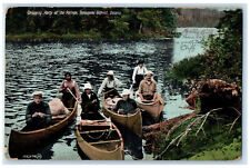 1908 Fiesta de canoa en el distrito de Portage Temagami Ontario Canadá Postal segunda mano  Embacar hacia Argentina