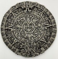 Vintage Aztec Mayan Sun Calendar Crushed Malachite Sunstone 7" Round Wall Art for sale  Shipping to South Africa