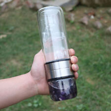 Violet Amethyst Gemstones Crystal Water Bottle Set to Drink Gem Infused Water for sale  Shipping to South Africa