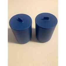 Recipientes de armazenamento multiuso azul 2 peças com tampas plástico acessório de banheiro novo sem etiquetas comprar usado  Enviando para Brazil