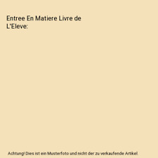 Entree matiere livre gebraucht kaufen  Trebbin