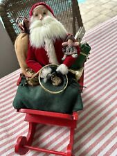 Used, Byers Choice 1980’s Santa In A Wooden Red Sled for sale  Shipping to South Africa