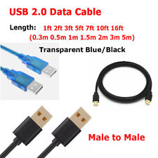 Cabo USB 2.0 tipo A macho para macho cabo carregador de transferência de dados de alta velocidade 1-16 pés comprar usado  Enviando para Brazil