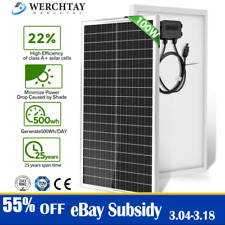 100W Watt 12V Monocrystalline Solar Panel Charger RV Camping Home Off-Grid 12BB, used for sale  Shipping to South Africa