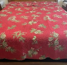 Plow & Hearth Peaceful Pine Quilt Set Queen Size 90x90” Reversible Great Cond. for sale  Shipping to South Africa