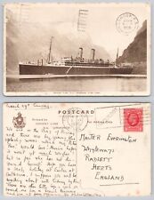 s21822 Orient Line SS Ormonde *WORN*     postcard 1936 GB Paquebot Toulon stamp for sale  Shipping to South Africa