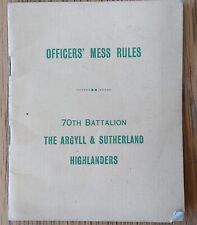 70th battalion argyll for sale  NEWCASTLE UPON TYNE