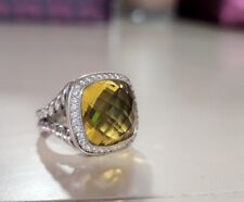 David Yurman Sterling Silver 14mm Albion Ring With Lemon Citrine & Diamond sz 7 for sale  West New York