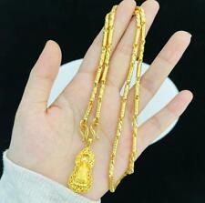 Cylindrical chain with Guanyin 22K 23K 24K THAI BAHT YELLOW GP GOLD Necklace  for sale  Shipping to United States