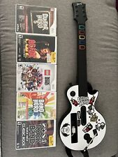 Guitar Hero Nintendo Wii Les Paul Gibson Guitar White With 5 Guitar Games, used for sale  Shipping to South Africa