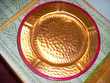 12" Hammered Copper Charger Plate with 13" Decorative Purple "Coaster" for sale  Ithaca