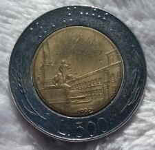 Moneta Repubblica Italiana In Lire , 500 Lire datata 1992 , Rara Errore di Conio usato  Termoli