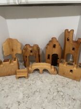 BIKEHO Solid Wood City Walls 8 Piece Set Oak Tree & Bench, used for sale  Shipping to South Africa