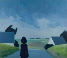 K. Westerberg alias Knud Horup. Oil on canvas. Landscape with figure on road. for sale  Shipping to South Africa
