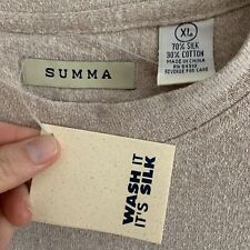 Camiseta masculina vintage SUMMA texturizada mistura de seda real bege bolso tamanho XL comprar usado  Enviando para Brazil