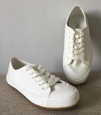 Marks and Spencer Ladies White Canvas Lace Up Trainers Size 5.5UK Reduced ! for sale  Shipping to South Africa