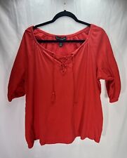 Blusa feminina de malha French Laundry laranja acabamento em renda ajuste relaxado 1X, usado comprar usado  Enviando para Brazil