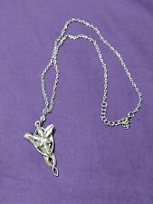 New Lord of The Rings Arwen's Necklace Evenstar Pendant Crystal Silver Chain  for sale  Shipping to South Africa