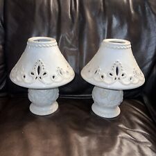 Lenox Linen Closet votive/ Tea Light Candle Lamp Cream Color 10.5" tall Set of 2, used for sale  Shipping to South Africa