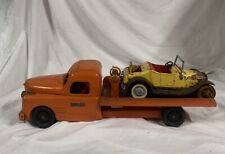 1950s Structo Toys Orange Flatbed Tow Truck Wrecker - Includes Nylint Roadster! for sale  Shipping to South Africa