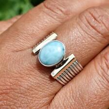 Joia Larimar Gemstone 925 anel de prata esterlina dia das mães todos os tamanhos AS-9 comprar usado  Enviando para Brazil