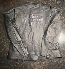 Harley Davidson Men’s Black Leather Embroidered Motorcycle Jacket Size XL for sale  Shipping to South Africa