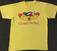 Camisa de Colección Vienna Carne Hot Dog Descolorida Socorro Chicago Snack Comida Punk Motociclista Años 90, usado segunda mano  Embacar hacia Argentina