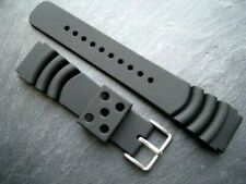 Heavy Black Silicone Rubber Divers watch strap. 18mm, 20mm, 22mm & 24mm., used for sale  Shipping to South Africa