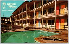 Monterey Travel Lodge California Heated Swimming Pool Rooms Restaurant Postcard for sale  Shipping to South Africa